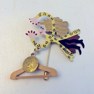 Fanciful Flights Lapel Hat Stick Pin by Karen Rossi Shopper Hanger Coin